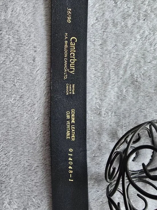 Canterbury Leather belt H.A.SHELDON Canada Ltd. 34 waist - Picture 2 of 6